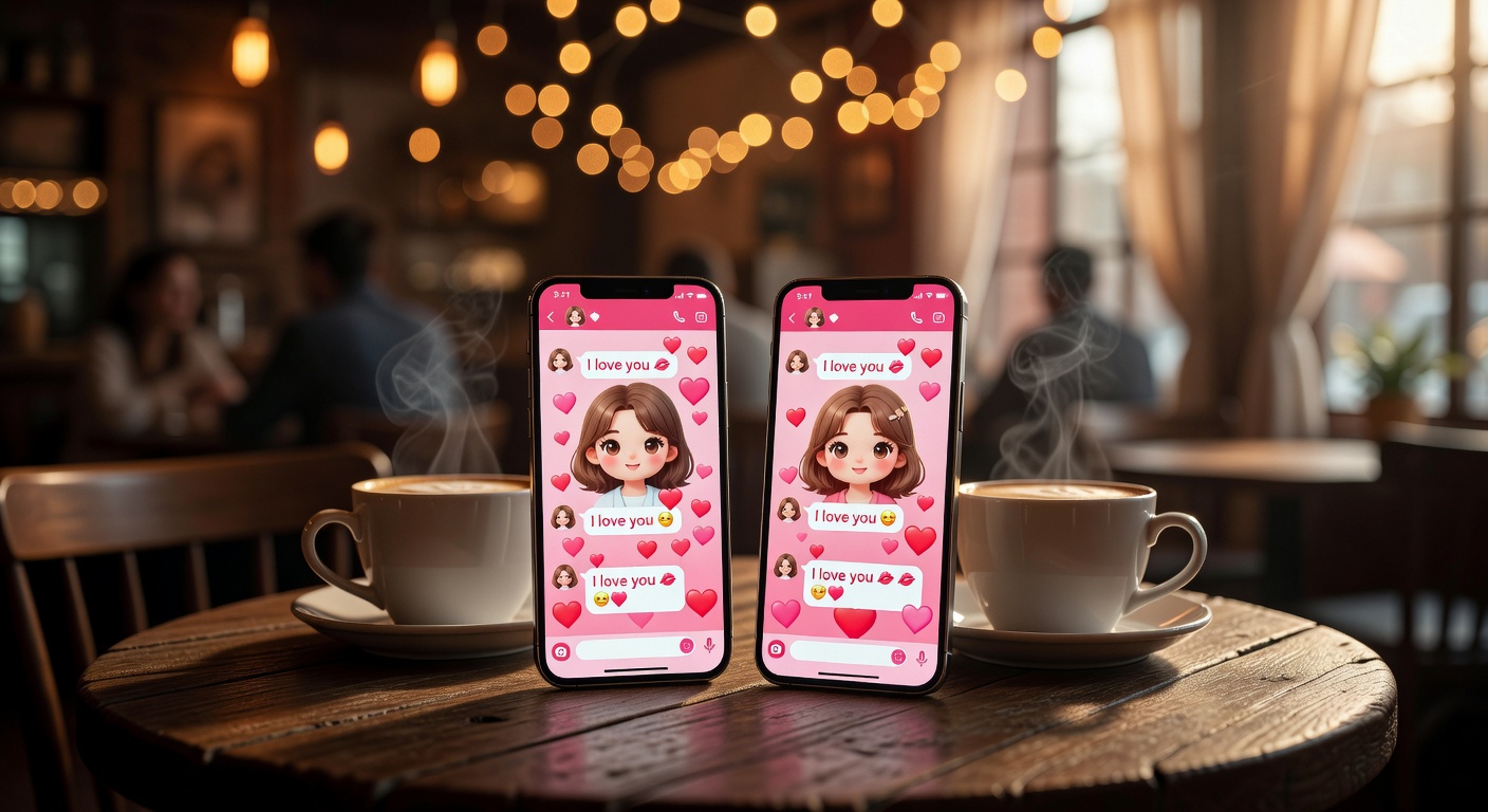 A stylish young woman smiling at her phone while lounging on a velvet sofa in a trendy apartment, warm ambient lighting from floor lamps, excited and flirtatious mood, golden hour sunlight casting soft shadows