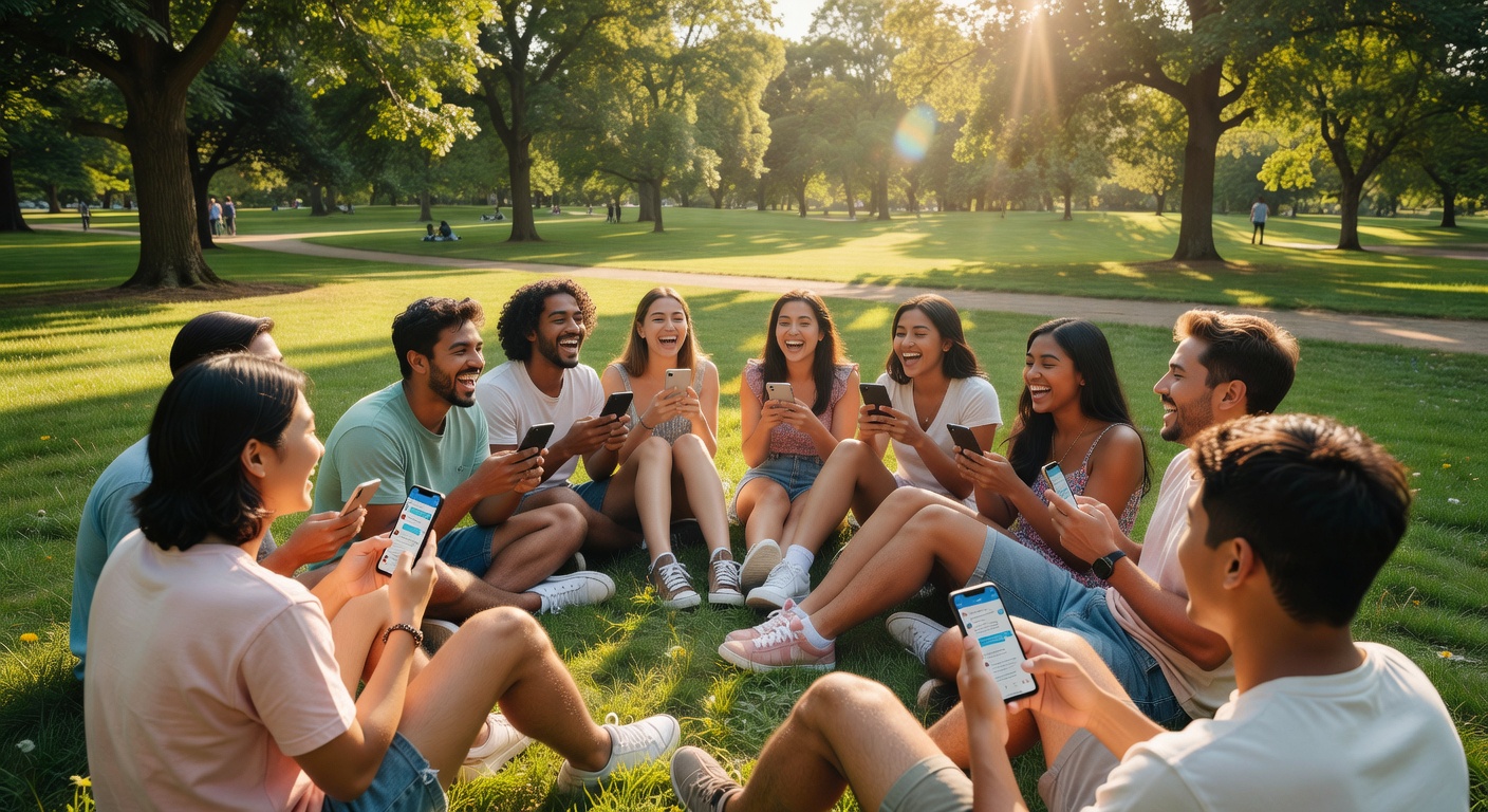A couple of smartphones on a wooden table showing girlfriend avatars in heart-themed chats, cozy cafe background with steaming coffee cups, romantic and dreamy mood, warm bokeh lighting from cafe windows